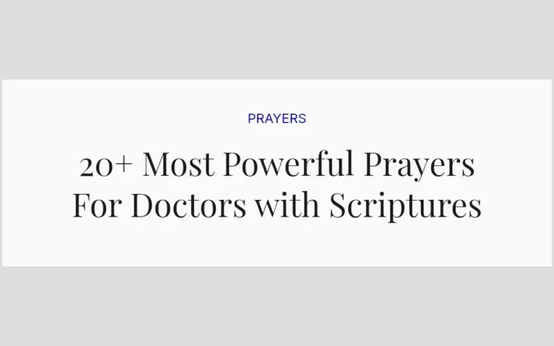 20+ Most Powerful Prayers For Doctors with Scriptures