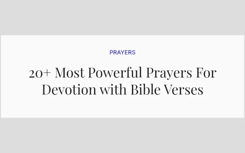 20+ Most Powerful Prayers For Devotion with Bible Verses