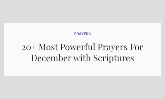 20+ Most Powerful Prayers For December with Scriptures