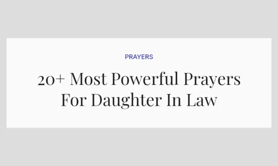 20+ Most Powerful Prayers For Daughter In Law
