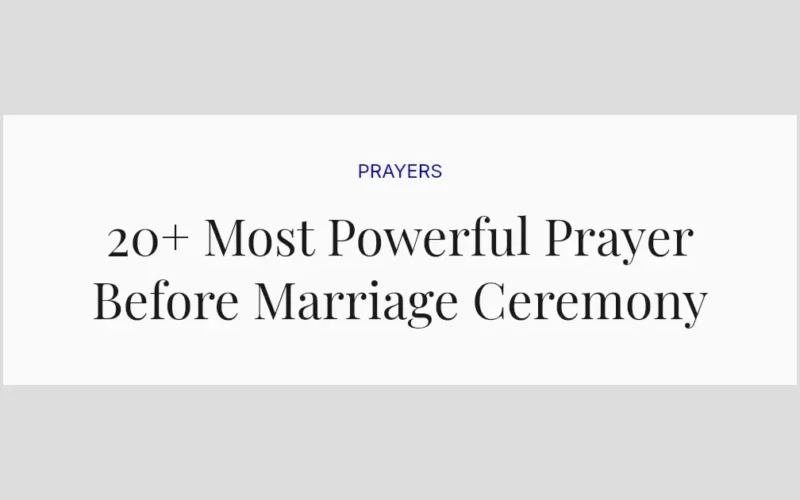 20+ Most Powerful Prayer Before Marriage Ceremony