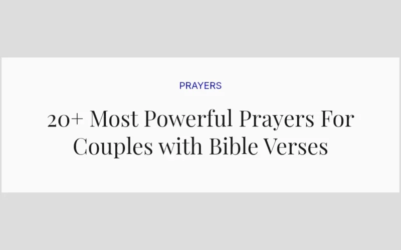 20+ Most Powerful Prayers For Couples with Bible Verses