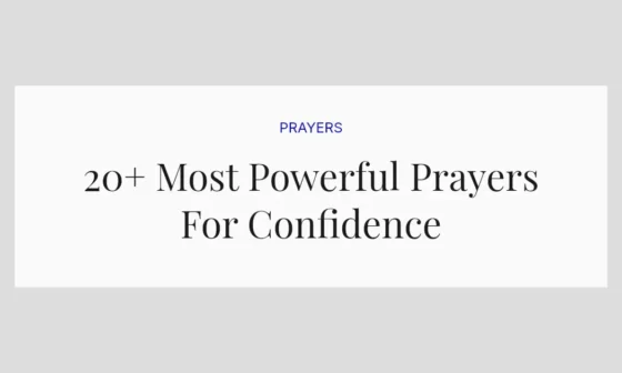 20+ Most Powerful Prayers For Confidence