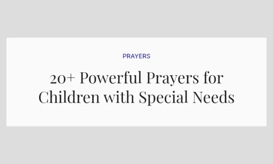 20+ Powerful Prayers for Children with Special Needs