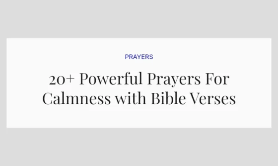 20+ Powerful Prayers For Calmness with Bible Verses
