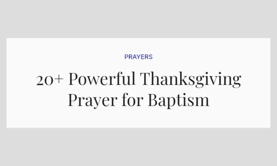 20+ Powerful Thanksgiving Prayer for Baptism