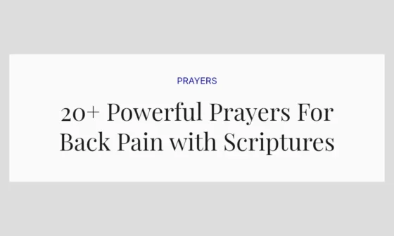 20+ Powerful Prayers For Back Pain with Scriptures