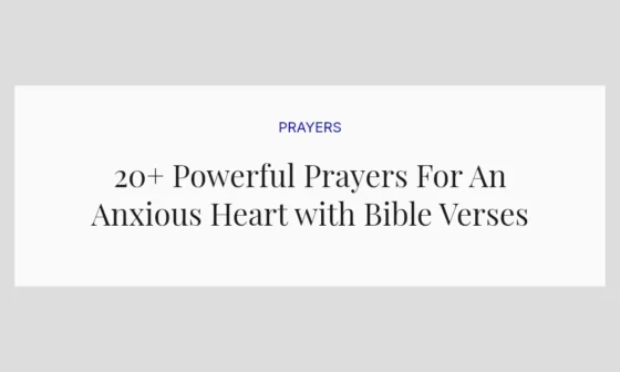20+ Powerful Prayers For An Anxious Heart with Bible Verses