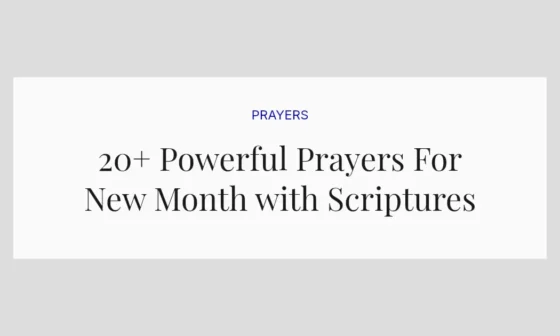 20+ Powerful Prayers For New Month with Scriptures