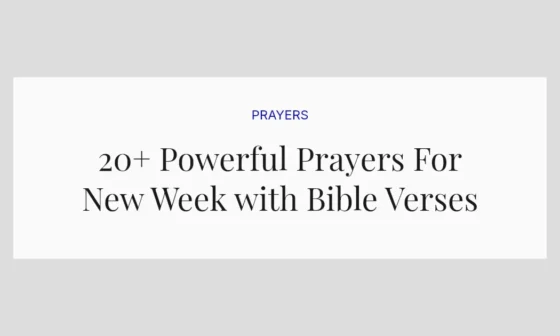 20+ Powerful Prayers For New Week with Bible Verses