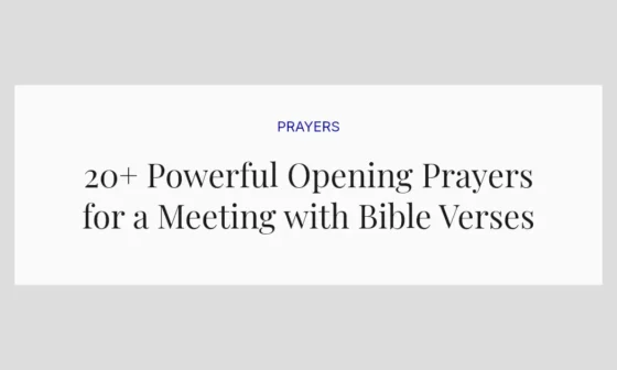 20+ Powerful Opening Prayers for a Meeting with Bible Verses