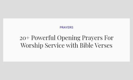 20+ Powerful Opening Prayers For Worship Service with Bible Verses