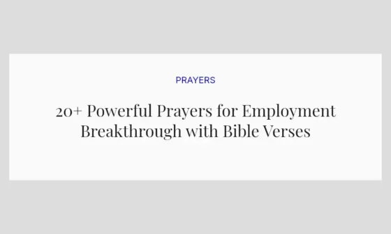 20+ Powerful Prayers for Employment Breakthrough with Bible Verses