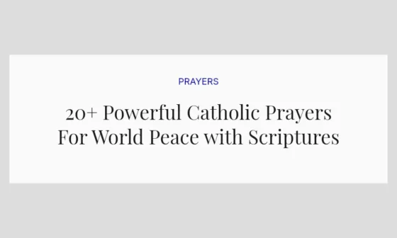 20+ Powerful Catholic Prayers For World Peace with Scriptures