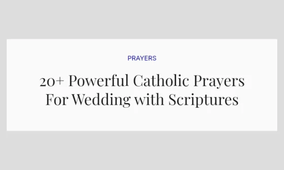20+ Powerful Catholic Prayers For Wedding with Scriptures