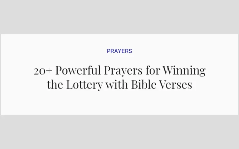 20+ Powerful Prayers for Winning the Lottery with Bible Verses