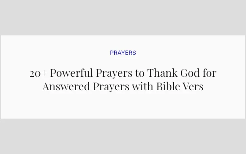 20+ Powerful Prayers to Thank God for Answered Prayers with Bible Verses