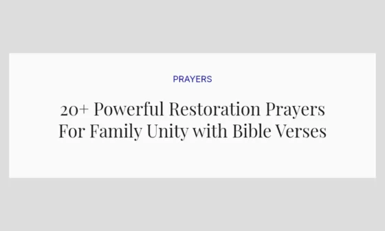 20+ Powerful Restoration Prayers For Family Unity with Bible Verses