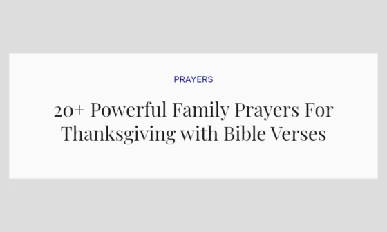 20+ Powerful Family Prayers For Thanksgiving with Bible Verses