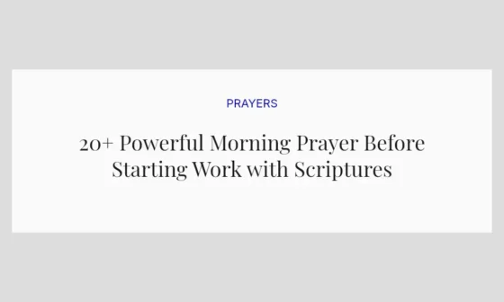 20+ Powerful Morning Prayer Before Starting Work with Scriptures