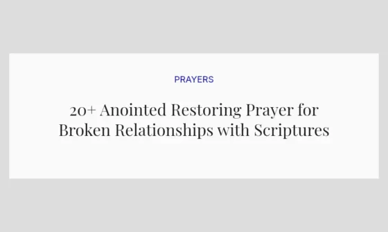 20+ Anointed Restoring Prayer for Broken Relationships with Scriptures