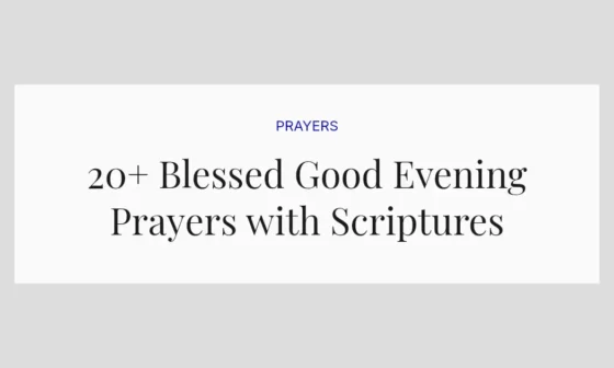 20+ Blessed Good Evening Prayers with Scriptures