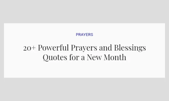 20+ Powerful Prayers and Blessings Quotes for a New Month