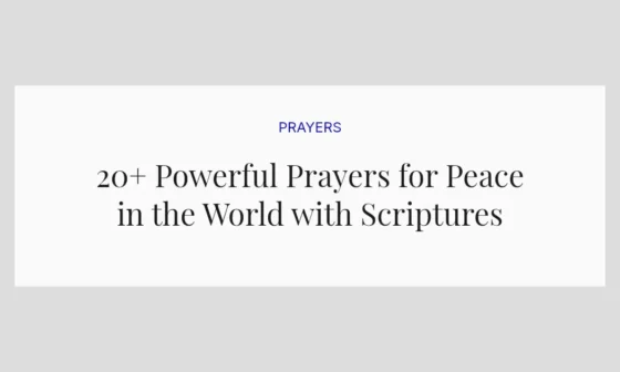 20+ Powerful Prayers for Peace in the World with Scriptures