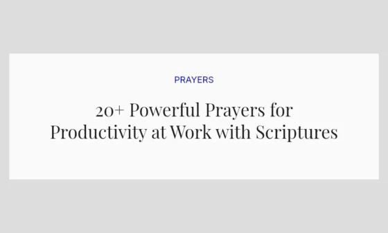 20+ Powerful Prayers for Productivity at Work with Scriptures