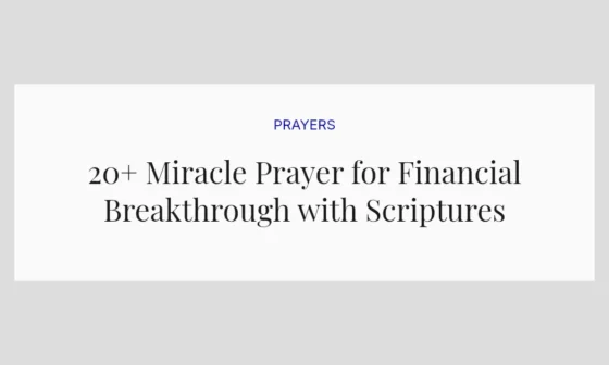 20+ Miracle Prayer for Financial Breakthrough with Scriptures