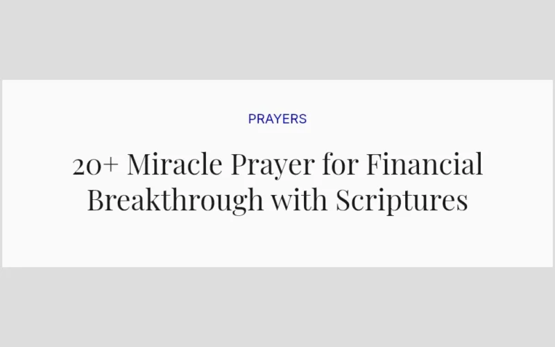 20+ Miracle Prayer for Financial Breakthrough with Scriptures