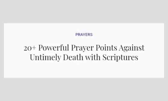 20+ Powerful Prayer Points Against Untimely Death with Scriptures