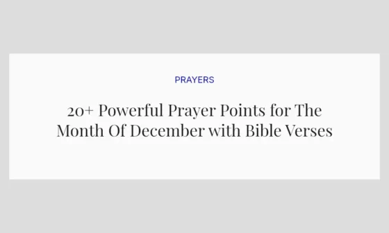 20+ Powerful Prayer Points for The Month Of December with Bible Verses