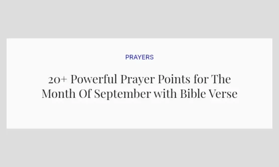 20+ Powerful Prayer Points for The Month Of September with Bible Verses
