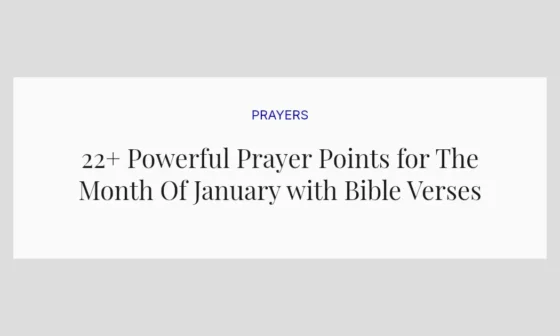 22+ Powerful Prayer Points for The Month Of January with Bible Verses