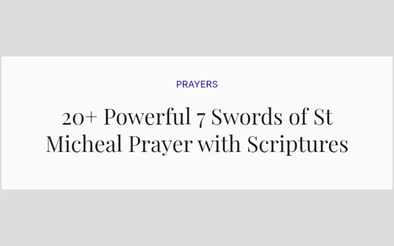 20+ Powerful 7 Swords of St Micheal Prayer with Scriptures